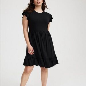 Olivia Rae Black Flutter Sleeve Mini Dress